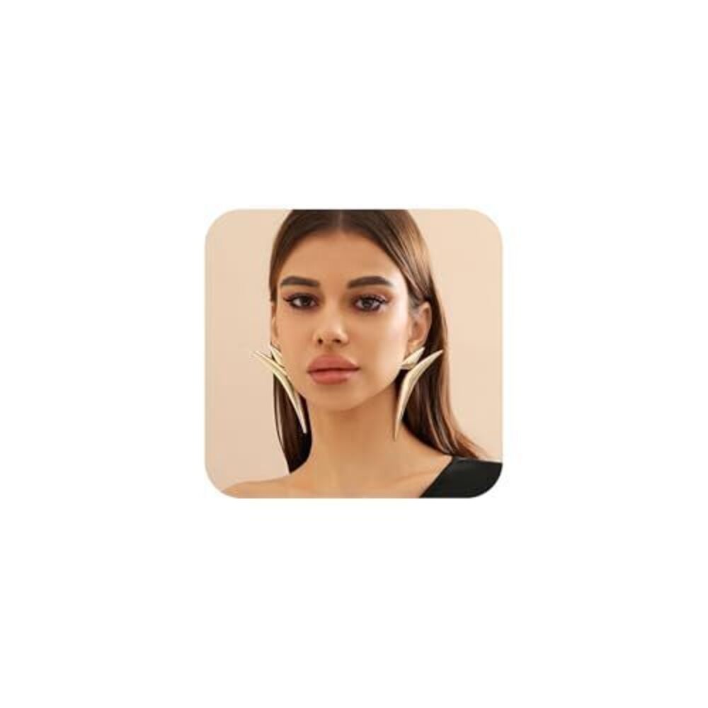 6593 Unique Large Y2k Gold Statement Dangle Earrings Exaggerated Big